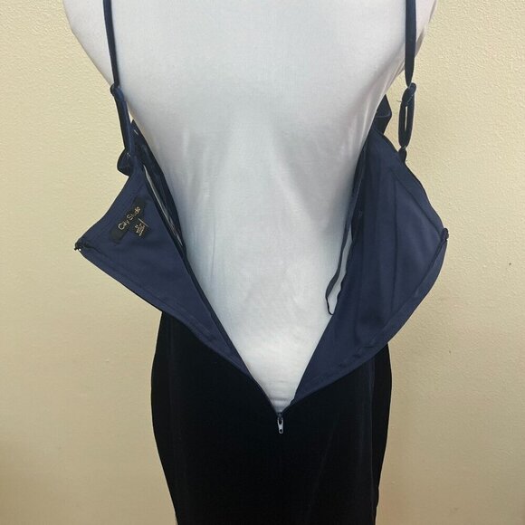 City Studios Womens Juniors Velvet Embellished Sheath Dress Sz 11 in Blue - Picture 4 of 9